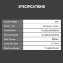WORX 20V 400NM BRUSHLESS IMPACT WRENCH [WE272]