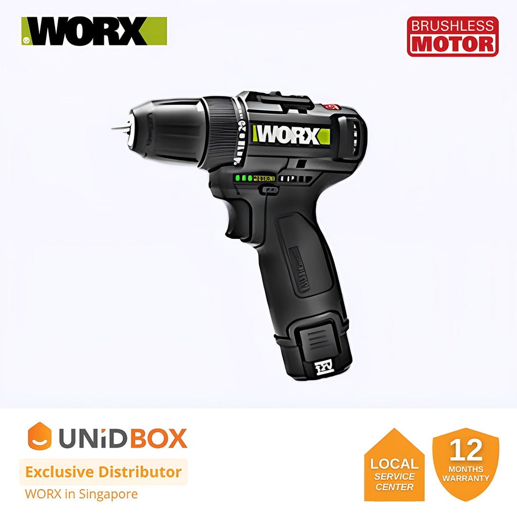 WORX 12V 10MM BRUSHLESS DRILL DRIVER 38NM [WE210.1]