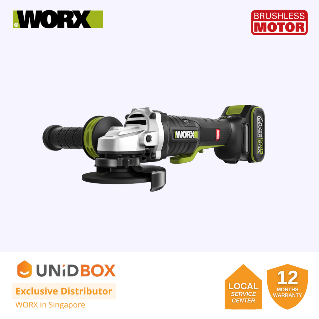 WORX 20V MAX BRUSHLESS 100MM ANGLE GRINDER [WU835]