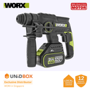 WORX 20V MAX BRUSHLESS 2KG 22MM ROTARY HAMMER [WU387]