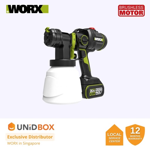 [08-22-00001] WORX 20V  BRUSHLESS CORDLESS PAINT SPRAYER [WU056]