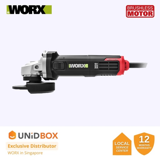 [08-06-00001] WORX 1050W 100MM BRUSHLESS ANGLE GRINDER [WU980B]